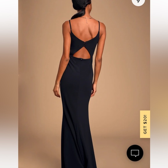 Lulus- Moments Of Bliss Black Backless Mermaid Maxi Dress - Picture 2 of 5